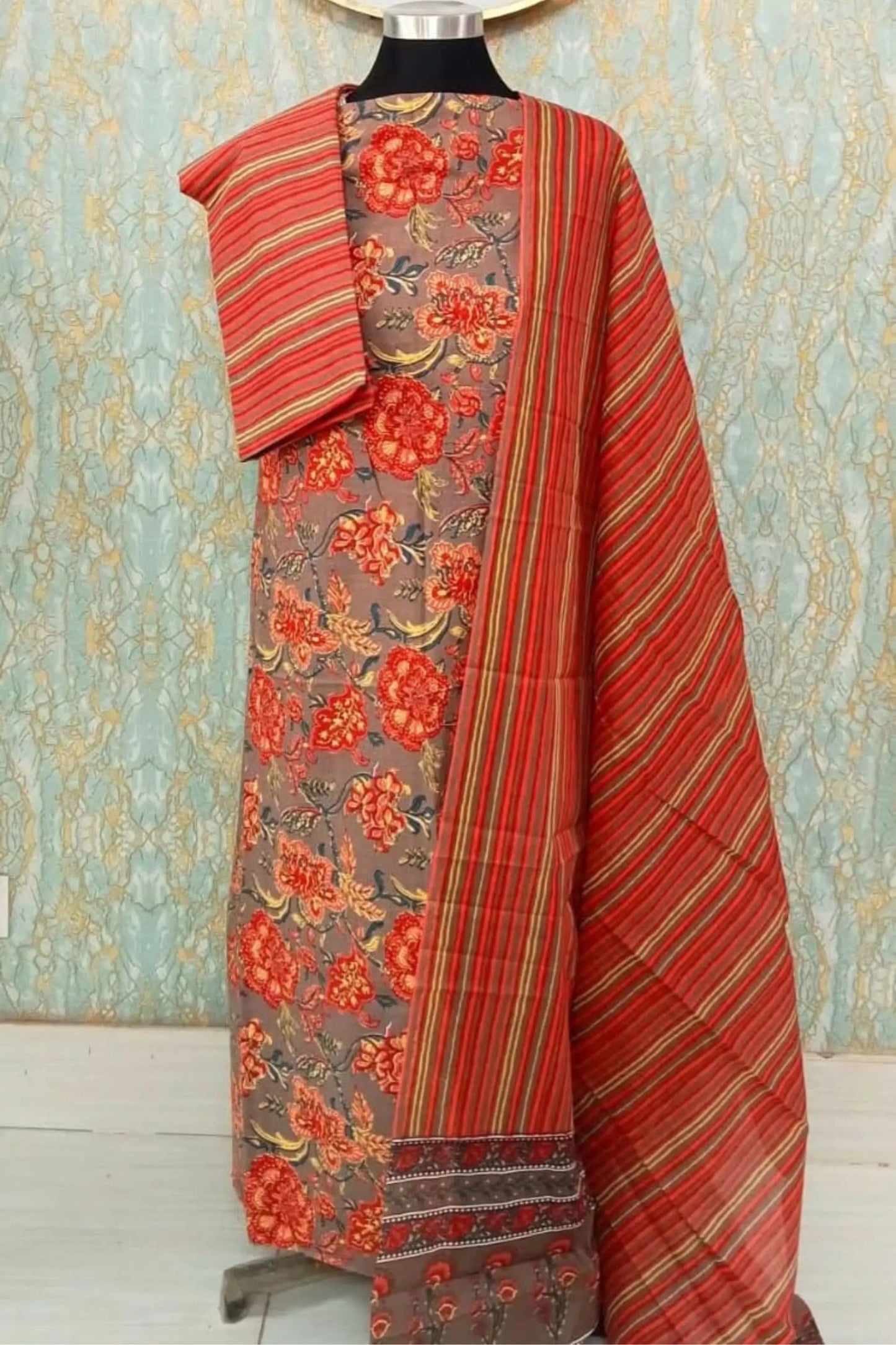 Autumn Rose Striped Three Piece